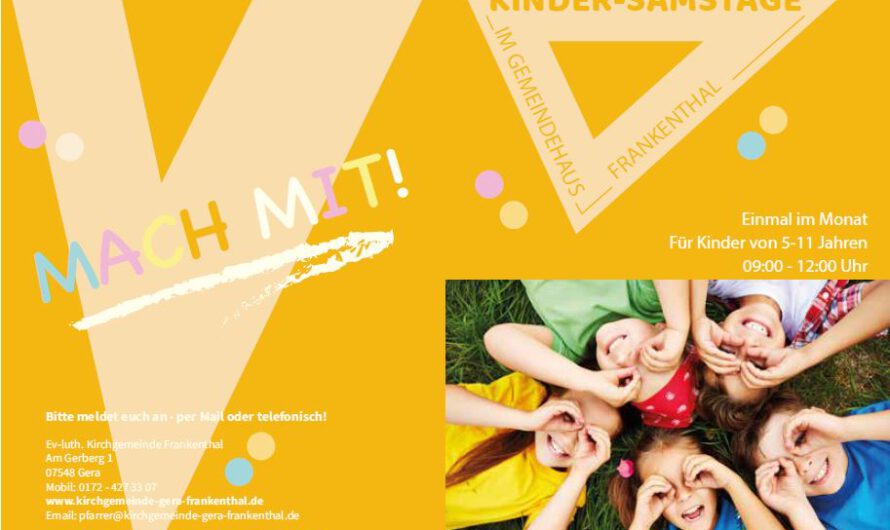 Mach MIT! Kindersamstage im Gemeindehaus Frankenthal